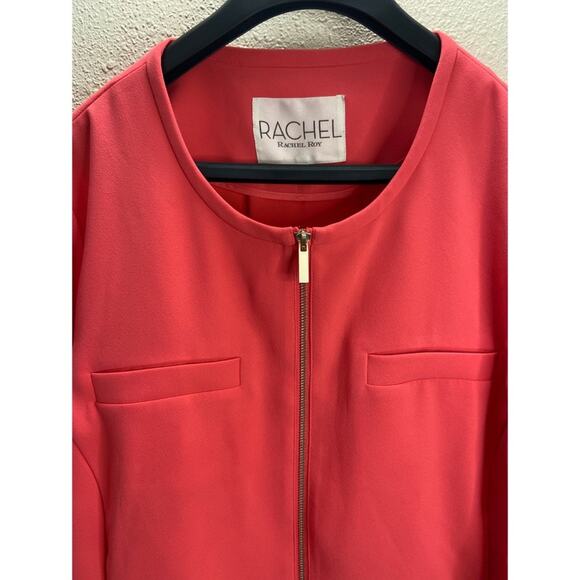 Rachel Roy Women Salmon Full Zip Minimalist Style Swing Jacket/Cardigan Size XXL - Picture 5 of 10